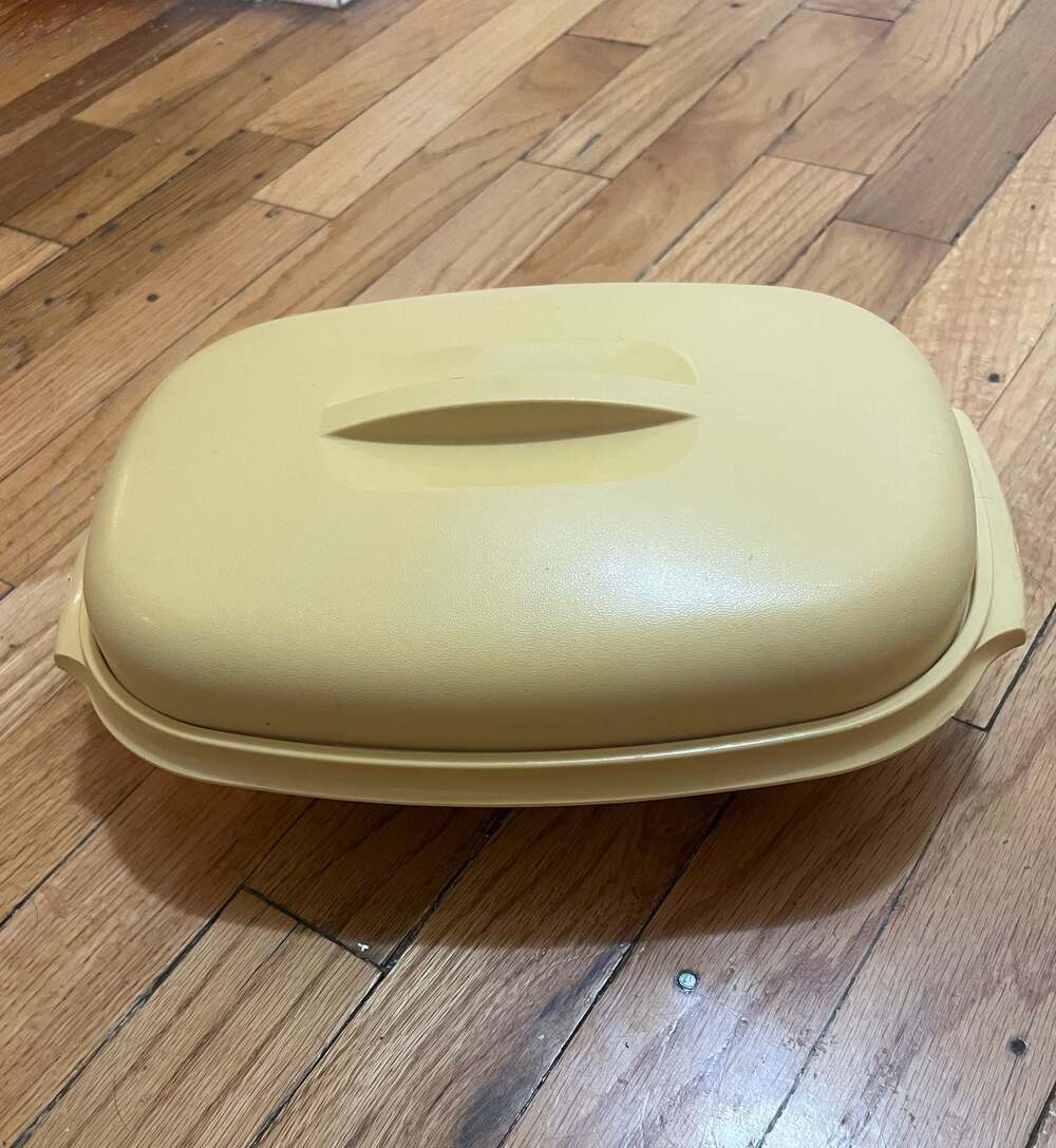 Vintage Tupperware Harvest Gold Multi Server 3-Piece Set Colander Steamer